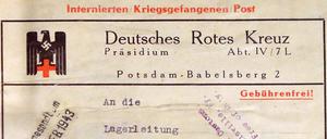 DRK-Paketschein von 1943.