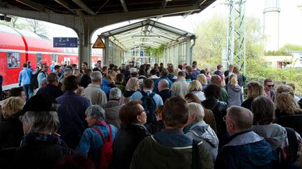 Glasflaschen in der Bahn verboten: Jährlich strömen zum Baumblütenfest zahlreiche Menschen in Werder (Havel) aus der Bahn. (Archivbild)