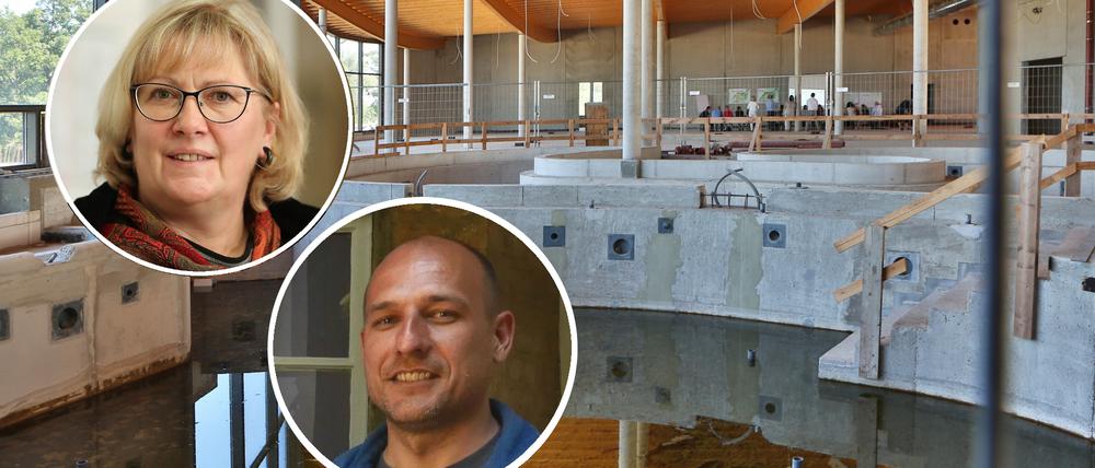 Werders Bürgermeisterin Manuela Saß verdächtigt Meiko Rachimow (Stadtmitgestalter), in Werders künftige Therme eingebrochen zu sein.