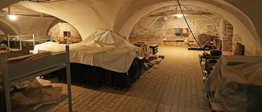 Die Sanierung schreitet fort: Das Sockelgeschoss des Neuen Palais ist trockengelegt. 