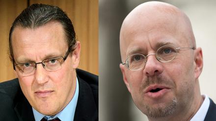 Steffen Königer (parteilos, l.) fühlte sich von seinem ehemaligen Fraktionschef Andreas Kalbitz (AfD) bedroht.