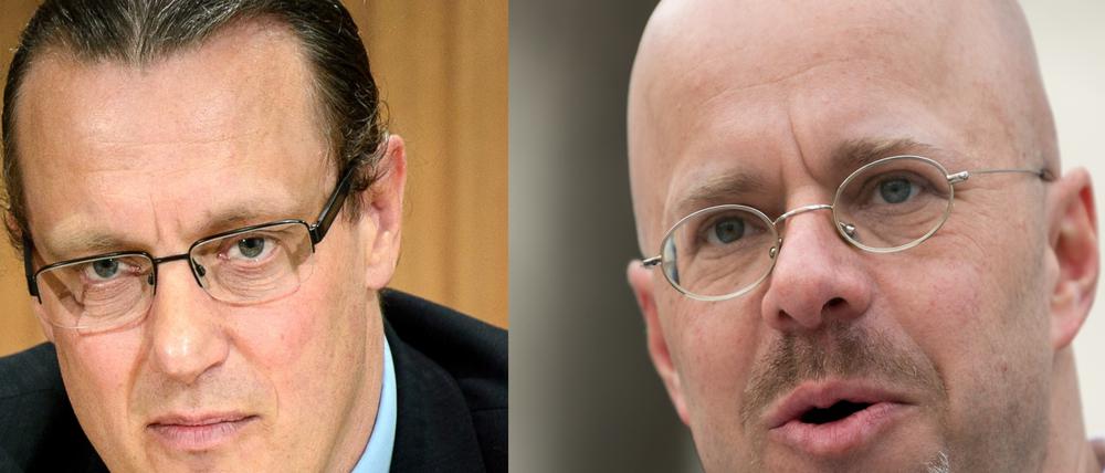 Steffen Königer (parteilos, l.) fühlte sich von seinem ehemaligen Fraktionschef Andreas Kalbitz (AfD) bedroht.