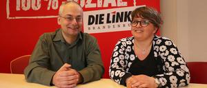 Die Kreisvorsitzenden der Partei Die Linke, Stefan Wollenberg, Kati Biesecke.