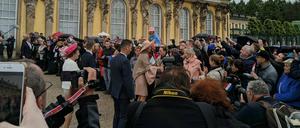 Maxima und Willem-Alexander besuchen das Schloss Sanssouci.