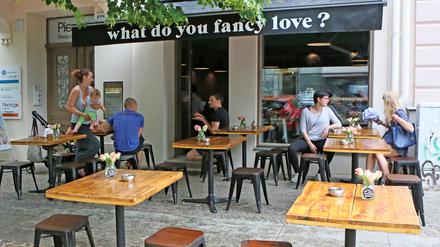Das Café „What do you fancy love?“ in der Dortustraße.