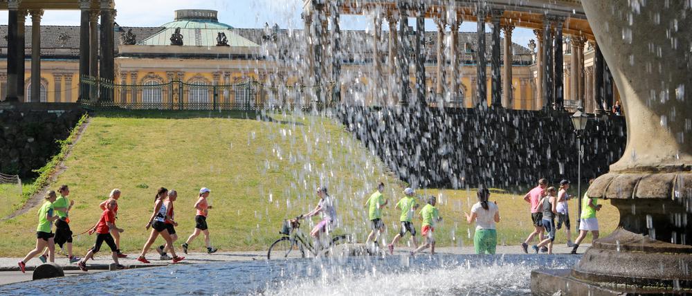 Laufend durchs Weltkulturerbe. Der Potsdamer Schlösserlaufs, führte wieder unter anderem am Schloss Sanssouci vorbei. 