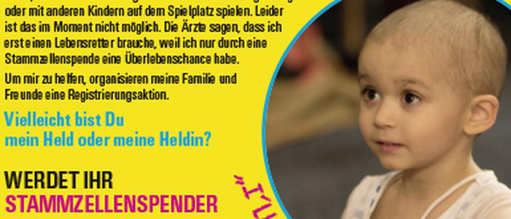 Aufruf zur Typisierungsaktion für Elaine, die an Leukämie erkrankt ist.