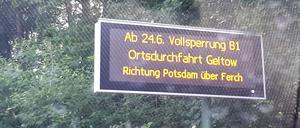 Ab dem 24. Juni 2019: Vollsperrung der B1. Die Ortsdurchfahrt Geltow ist nicht möglich. Eine Umleitung ist eingerichtet.