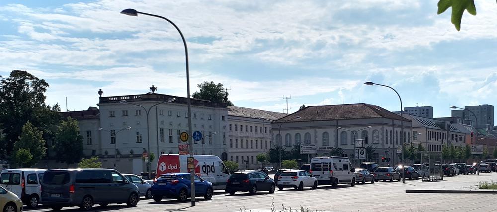 Stau auf der Breite Straße in Potdsam am Donnerstagnachmittag.