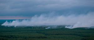 Kilometerlange Rauchsäule bei Lübtheen.