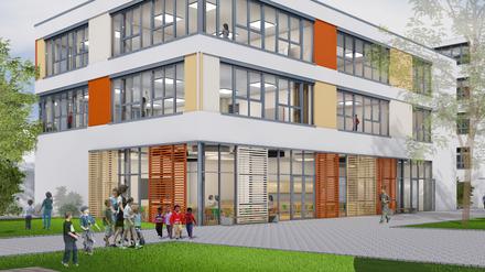 So soll der Grundschulneubau einmal aussehen.