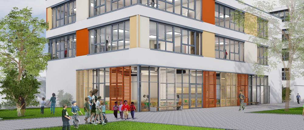 So soll der Grundschulneubau einmal aussehen.