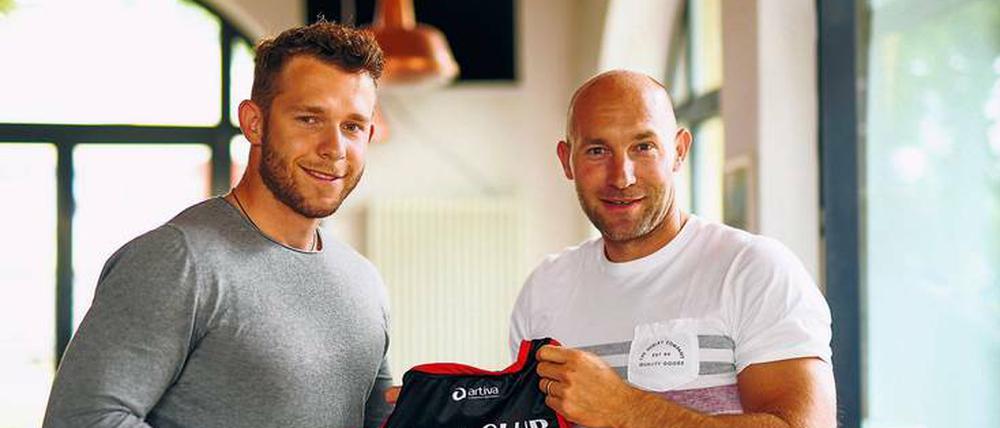 Die Hälfte des deutschen Kajak-Vierers. Max Lemke (l.) trainiert nun in Potsdam mit seinem Bootspartner Ronald Rauhe.