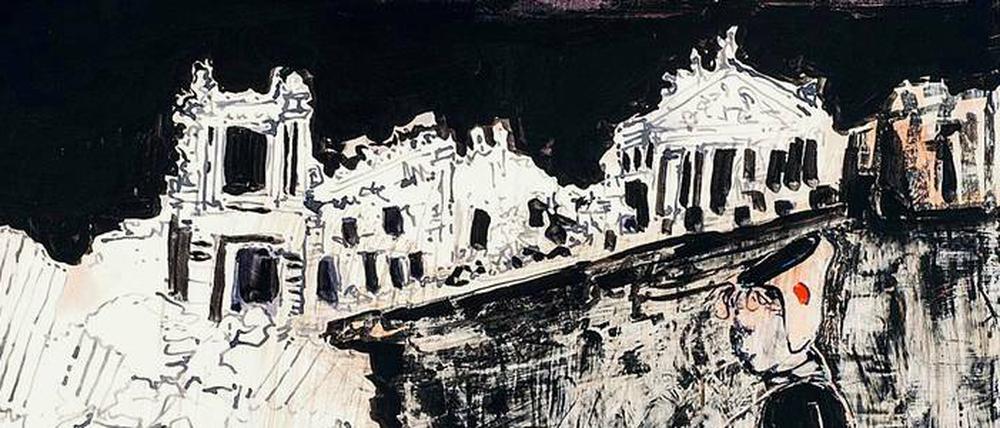 „Am 14. April 1945 werfen 724 Flugzeuge der Royal Air Force 1725 Tonnen Bomben auf die Stadt – der Code für den Angriff lautet: CRAYFISCH. Das ist Flusskrebs. 3 Wochen vor der Kapitulation.“ 