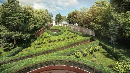 Unterm Gras. Der Museumsneubau soll unter dem Obstgarten entstehen.