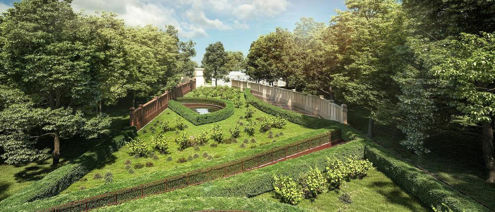 Unterm Gras. Der Museumsneubau soll unter dem Obstgarten entstehen.