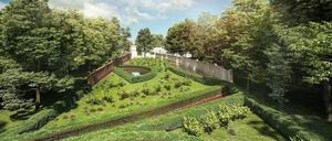 Unterm Gras. Der Museumsneubau soll unter dem Obstgarten entstehen.