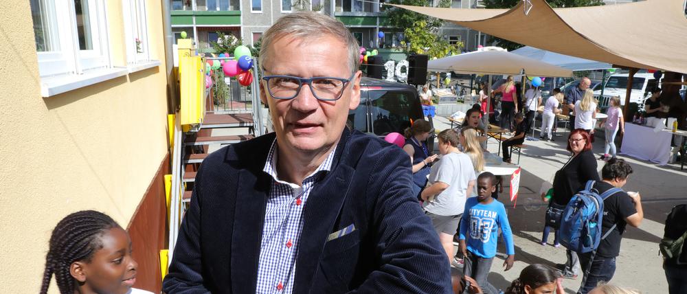 Journalist und Moderator Günther Jauch beim Jubiläumsfest der Potsdamer Arche am Freitag.