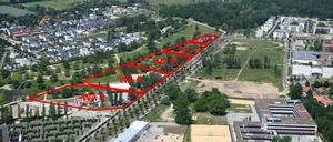 In dieser Visualisierung sind die Baufelder zu sehen, die dem Volkspark in absehbarer Zeit abhanden kommen. Für die Partygärten gibt es bisher keinen Ersatz. Kritiker fürchten, dass der Park viel enger wirken wird. 