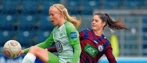 Das wird packend. Turbine-Kapitänin Sarah Zadrazil (r.) bekommt es mit den Wölfinnen um Pernille Harder zu tun. 