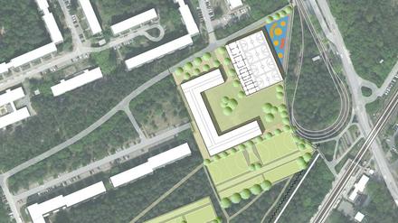 Ein Entwurf für den Schulcampus in der Potsdamer Waldstadt.