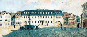 Johann Gottlob Samuel Rösel malte 1828 Goethes Wohnhaus in Weimar und schickte seinem Idol auch Bilder zu. 