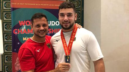 Starkes Gespann 1. WM-Silbermedaillengewinner Erik Abramov mit seinem Trainer Mario Schendel.