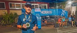 Geschafft, aber glücklich. Marcel Bossog nach seinem Hawaii-Ironman.