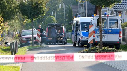 Der Polizeieinsatz am Freitagmorgen in Teltow.