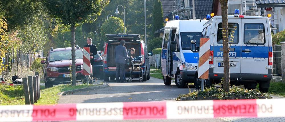 Der Polizeieinsatz am Freitagmorgen in Teltow.