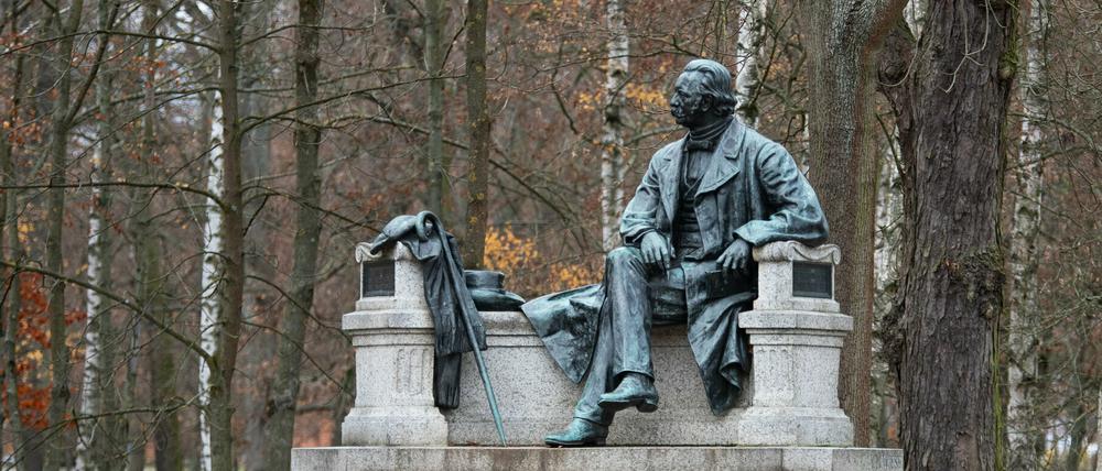 Das Fontane-Denkmal in Neuruppin (Landkreis Ostprignitz-Ruppin).