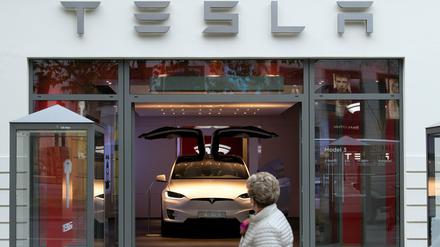 Ein Tesla-Geschäft.