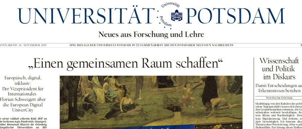 PNN-Beilage "Uni Potsdam" vom 16. November 2019