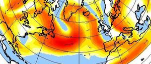 Unter Druck. Die PIK-Analyse zeigt, wie der Jetstream von Süden gegen die Alpen strömt; so wird auch das Adriawasser Richtung Venedig gedrückt.