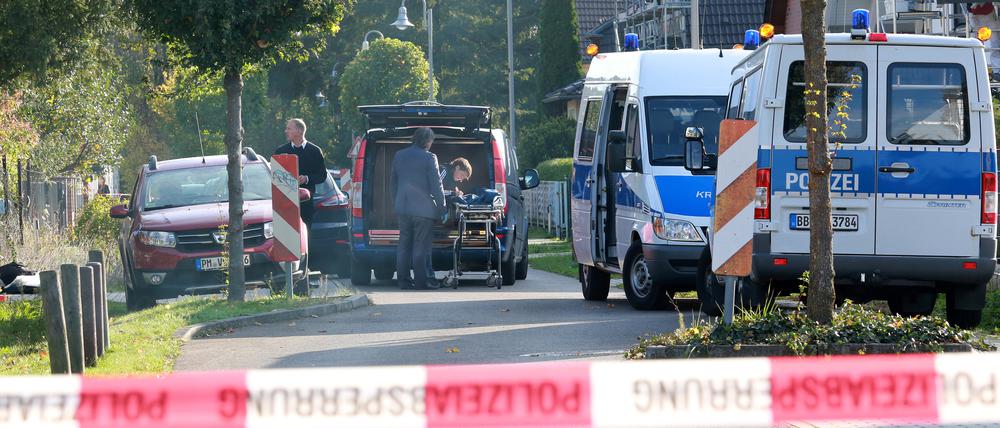 Der Polizeieinsatz Ende Oktober in Teltow.