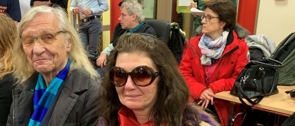 Architekt Hinrich Baller und seine Frau Doris Baller beim Stadtteildialog zur Nutheschlange am 22. November 2019 in der Babelsberger Bürgel-Grundschule.