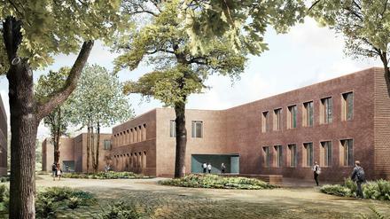 So sollen die Neubauten der Universität Potsdam am Neuen Palais aussehen.