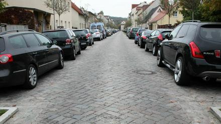 Blick in die Wollestraße in Babelsberg.