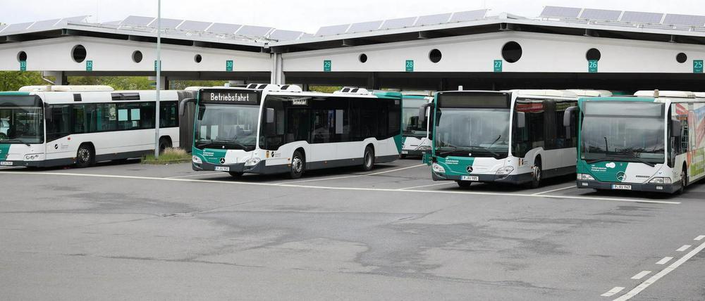 Betriebshof der Verkehrsbetriebe in Potsdam.