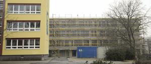 Auf dem Grundstück der Coubertin-Schule entstand die neue Montessori-Gesamtschule (Foto aus dem März 2018).