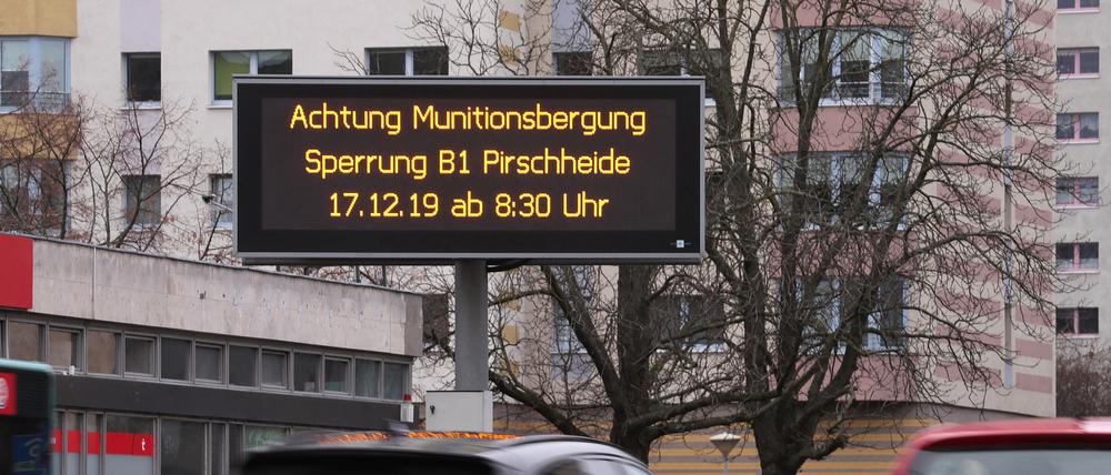 Seit einigen Tagen werden die Verkehrsteilnehmer über die Entschärfung informiert.