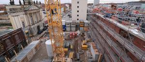 Die Baustelle für den Turm der Garnisonkirche am 11. Dezember 2019.