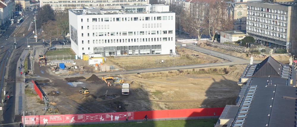 Blick auf das Baufeld in der historischen Mitte Potsdams.
