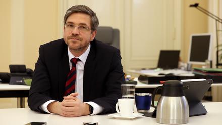 Potsdams Oberbürgermeister Mike Schubert während des Jahresabschluss-Interviews mit der PNN.