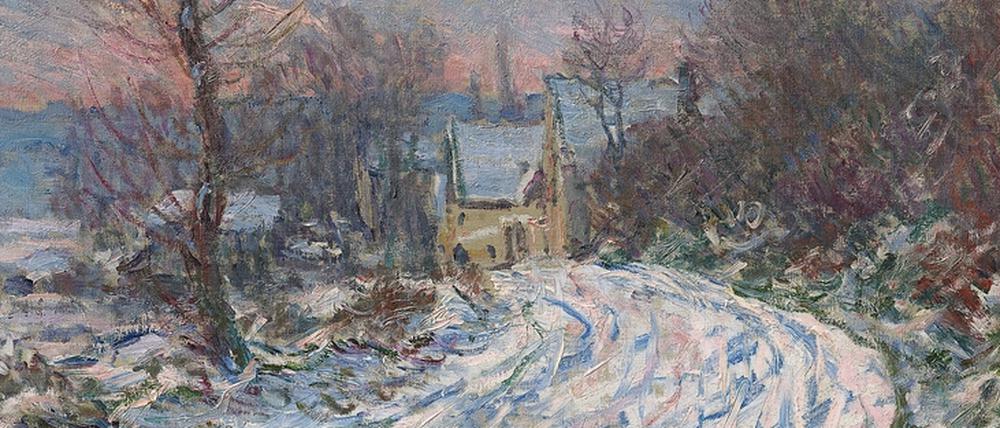 Im Museum Barberini werden 2020 in einer neuen Ausstellung 110 Gemälde von Claude Monet zu sehen sein. Hier: „Ortseingang von Giverny im Winter“ aus dem Jahr 1885.