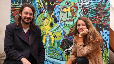 Allen Paul und Nadine Conrad in ihrem Atelier in Werder (Havel).