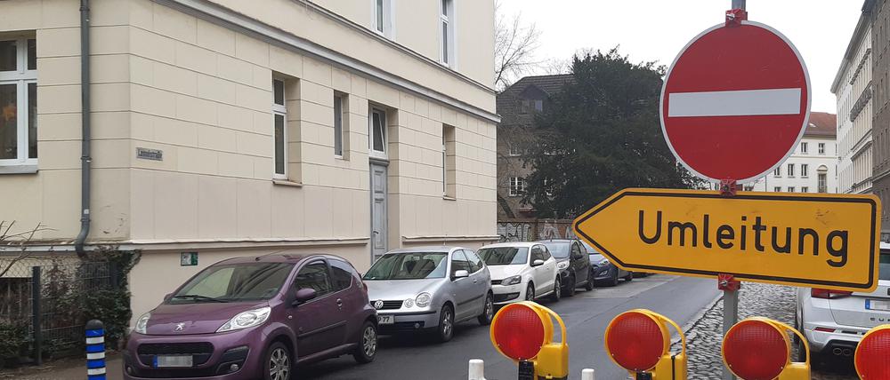 Noch bis Ende Februar ist die direkte Durchfahrt von der Lennéstraße in der Brandenburger Vorstadt zur Zeppelinstraße gesperrt.