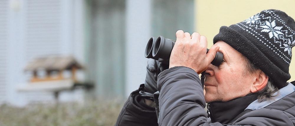 Der Potsdamer Ornithologe Manfred Pohl vom Naturschutzbund Brandenburg beobachtet die Lage vor Ort.