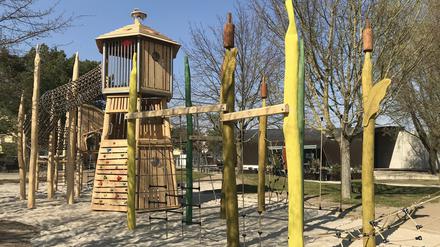 Hingucker: Der neue Luchtturm auf dem Wasserspielplatz des Volksparks.