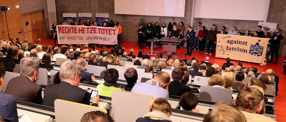 Preotest beim Neujahrsempfang 2020 der Universität Potsdam.